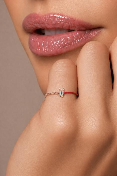Anillo de Alambre y Cadena Lucky Horse Oro rosa - Redline - 0++
