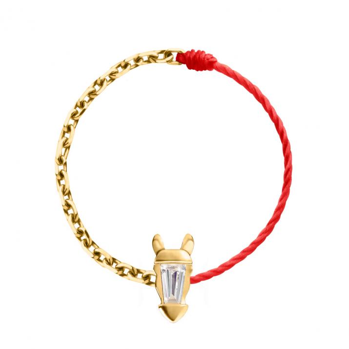 Anillo de Alambre y Cadena Lucky Horse Oro Amarillo - Redline
