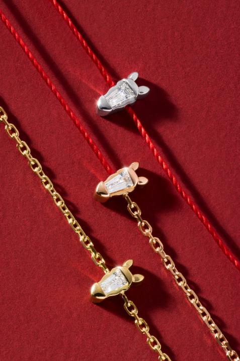 Pulsera Hilo Lucky Horse Oro Rosa - Redline - 0++