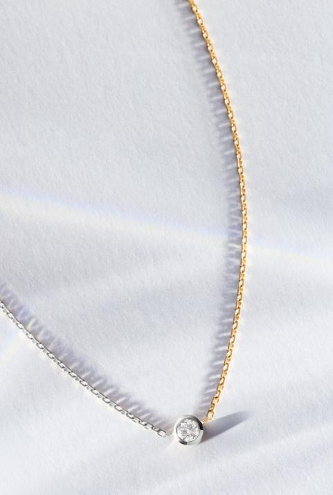Collar de Cadena Pure bicolor Oro Blanco - Redline - 0++