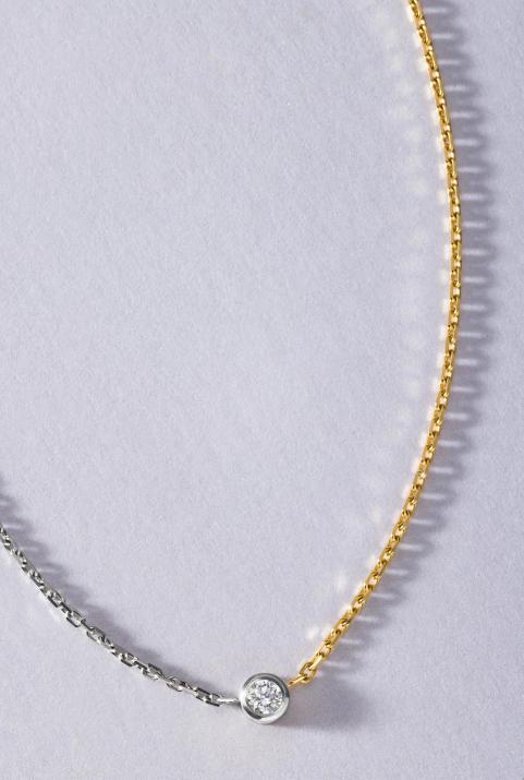 Collar de Cadena Pure bicolor Oro Blanco - Redline - 0++