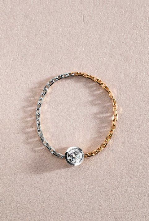Anillo de Cadena Pure bicolor Oro Blanco - Redline - 0++