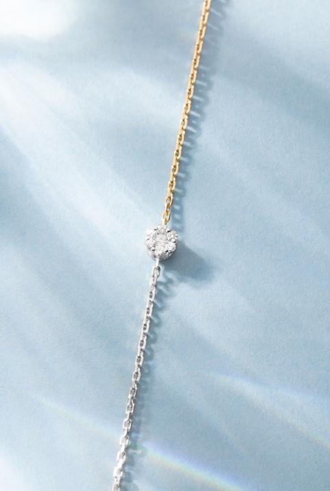 Collar de Cadena Illusion bicolor Oro Blanco - Redline - 0++
