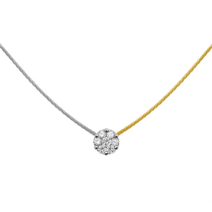 Collar de Hilo Illusion bicolor Oro Blanco - Redline - 0++