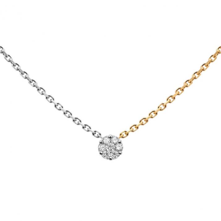 Collar de Cadena Illusion bicolor Oro Blanco - Redline - 0++