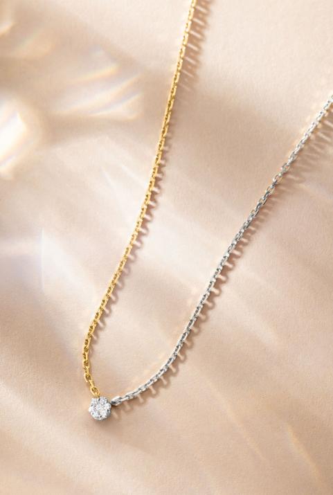 Collar de Cadena Illusion bicolor Oro Blanco - Redline - 0++