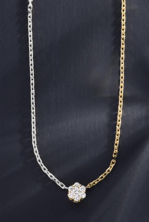 Collar de Cadena Illusion bicolor Oro Blanco - Redline - 0++