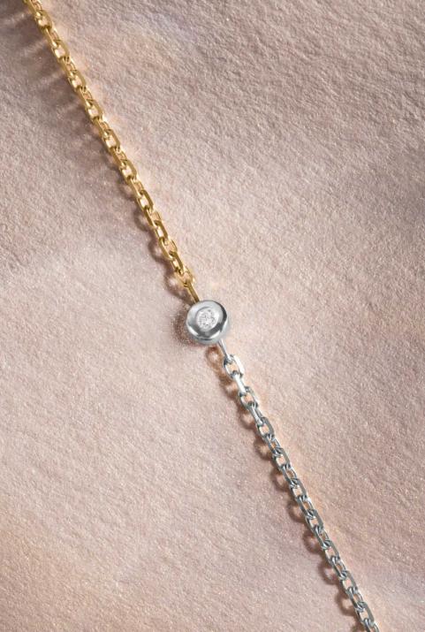 Pulsera de cadena Minimaliste bicolor  Oro Blanco - Redline - 0++