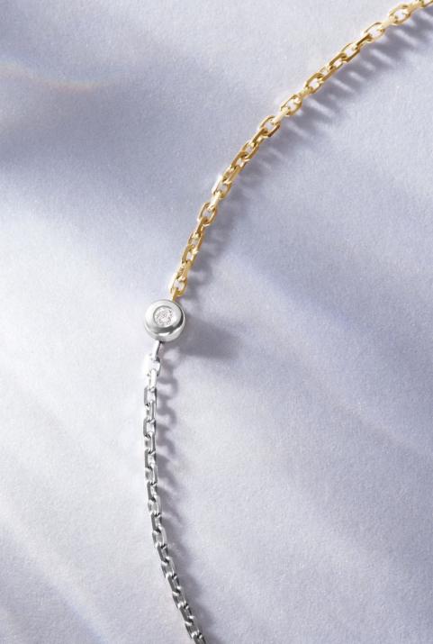 Pulsera de cadena Mini Pure bicolor  Oro Blanco - Redline - 0++
