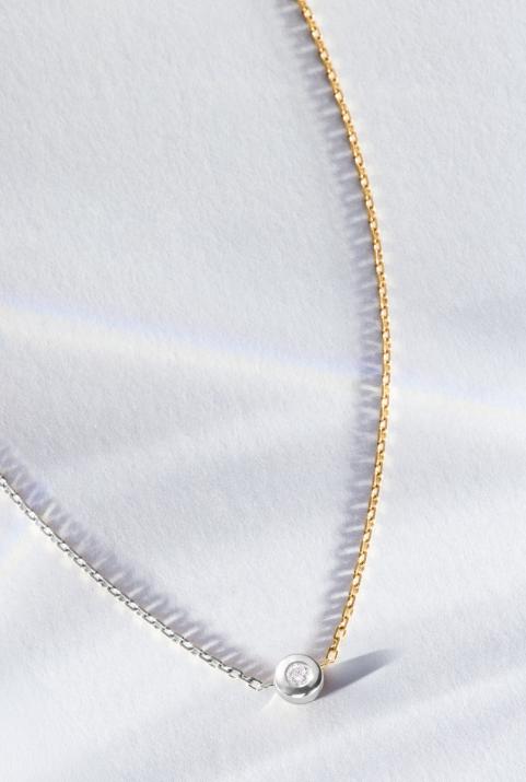 Collar de Cadena Mini Pure bicolor Oro Blanco - Redline - 0++