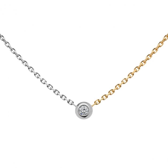 Collar de Cadena Mini Pure bicolor Oro Blanco - Redline - 0++