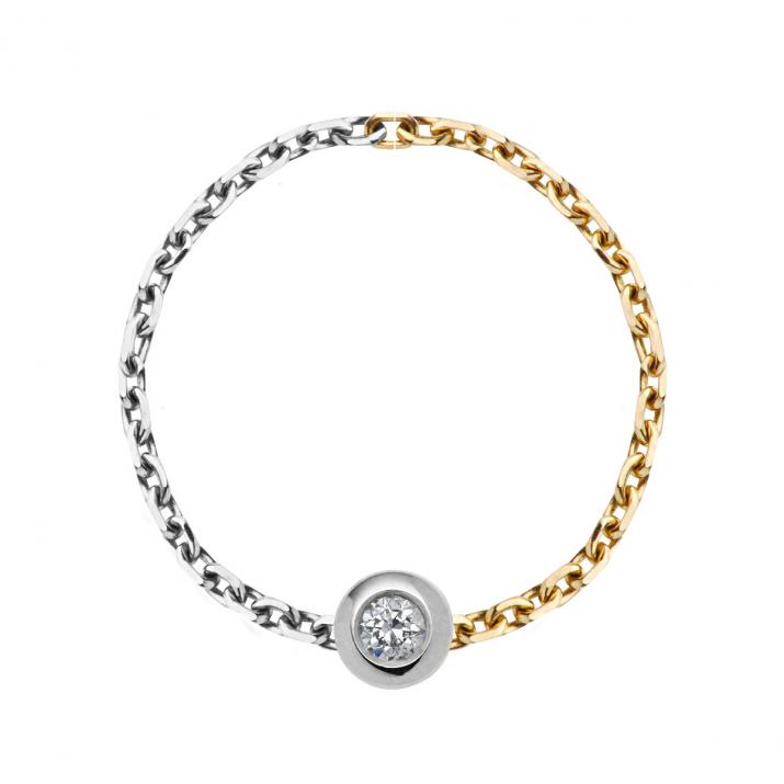 Anillo de Cadena Mini Pure bicolor Oro Blanco - Redline - 0++