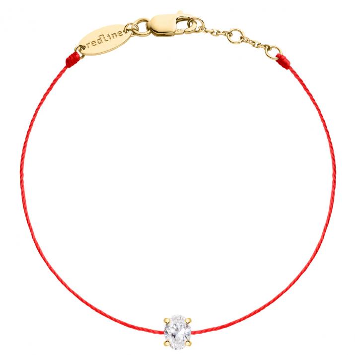 Pulsera todo hilo en oro amarillo con diamante ovalado de 0,09 ct - Redline