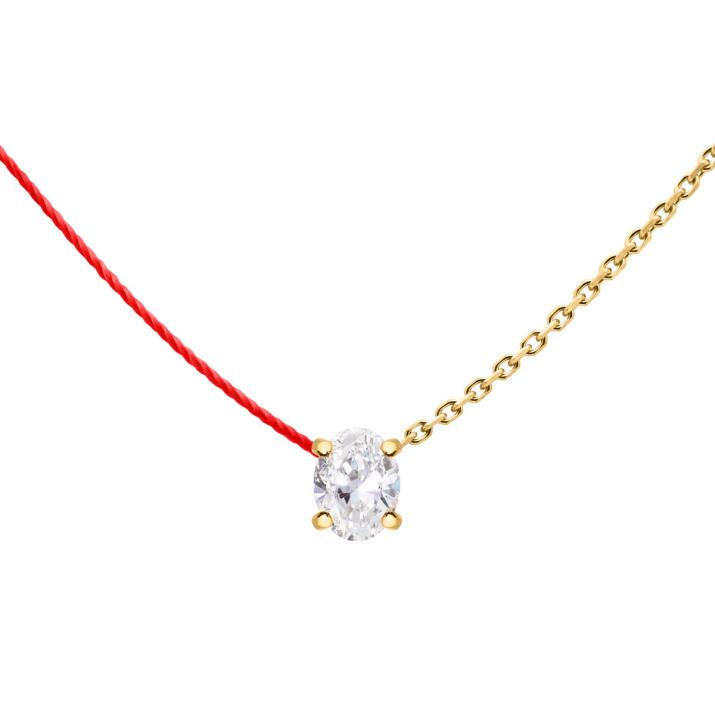 Collar Mitad Hilo Mitad Cadena Sa Baronne Oro Amarillo - Redline