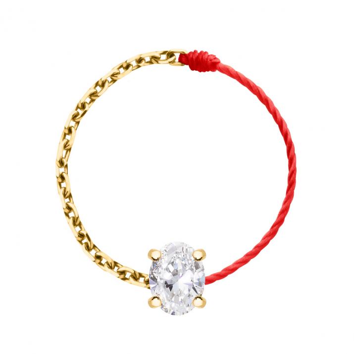 Anillo Mitad Hilo Mitad Cadena Sa Baronne Oro Amarillo - Redline