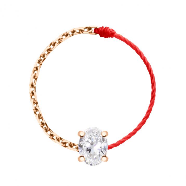 Anillo Mitad Hilo Mitad Cadena Sa Baronne Oro Rosa - Redline