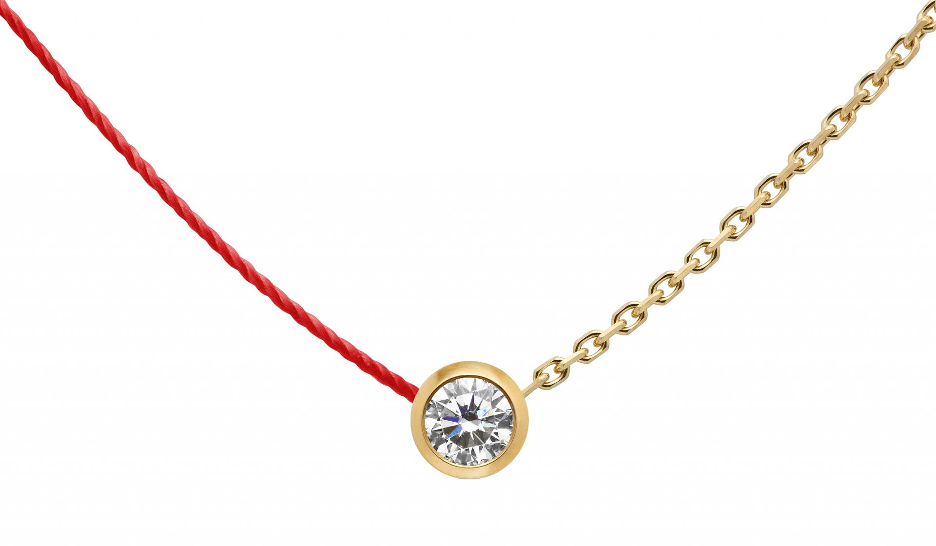 Collar Redline Diamante y cadena en Oro - Redline