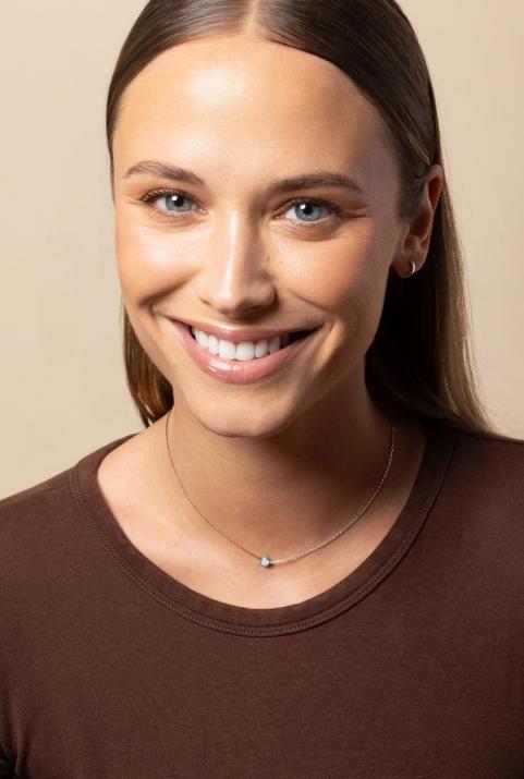  Collar hilo y cadena con diamante de 0.10ct en oro blanco - Redline - 0++