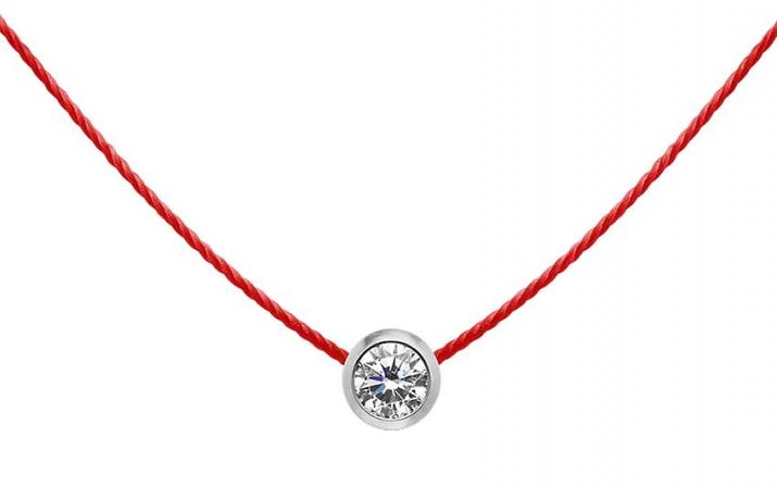 Collar hilo con diamante de 0.10ct en oro blanco - Redline - 0++