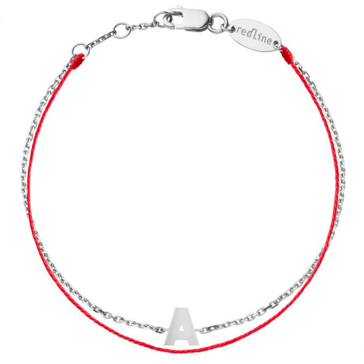 Pulsera Redline Alfabeto Hilo y Cadena en Oro Blanco - Redline - 0++