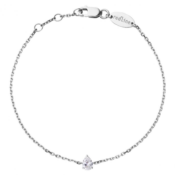 Pulsera en cadena con diamante de 0.10ct en base de oro blanco - Redline - 0++