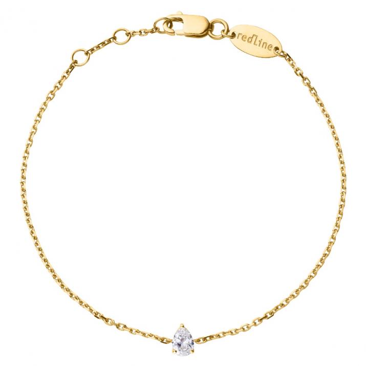 Pulsera en cadena con diamante de 0.10ct en base de oro amarillo - Redline - 0++