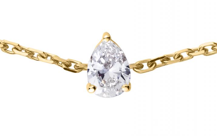 Pulsera en cadena con diamante de 0.10ct en base de oro amarillo - Redline - 0++