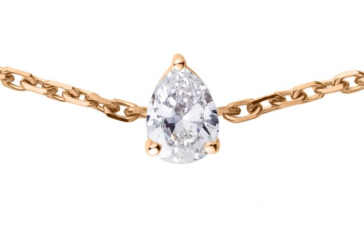 Pulsera en cadena con diamante de 0.10ct en base de oro rosa - Redline - 0++