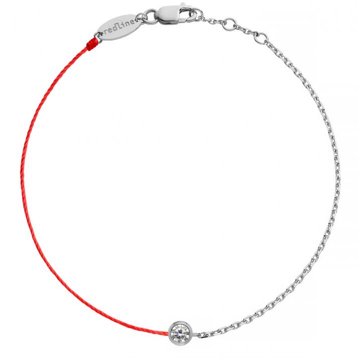 Pulsera Media Cadena Medio Hilo Dream Oro Blanco - Redline - 0++