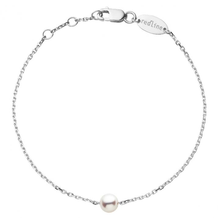 White gold chain bracelet with Akoya pearls - Redline - 0++