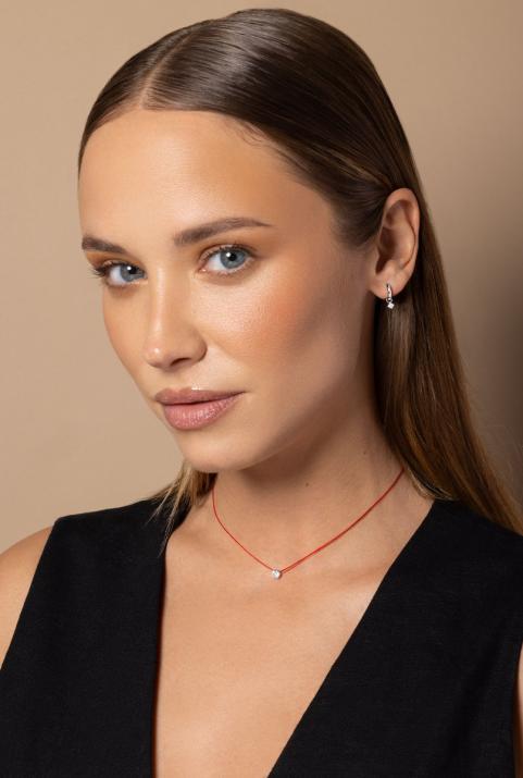 Colgante Solitaire Charm Oro Blanco - Redline - 0++