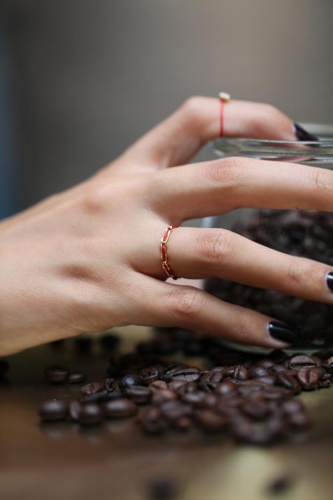 Anillo de oro amarillo e hilo entrelazado - Redline - 0++