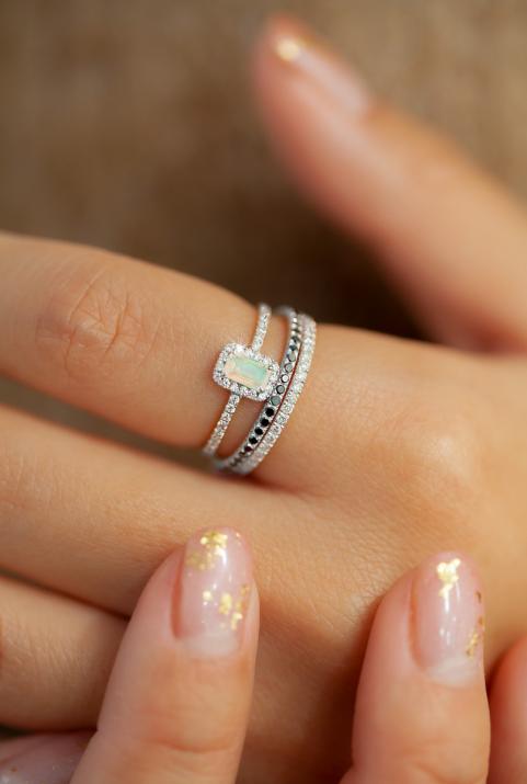 Anillo Promesse Opale Oro Blanco - Redline - 0++