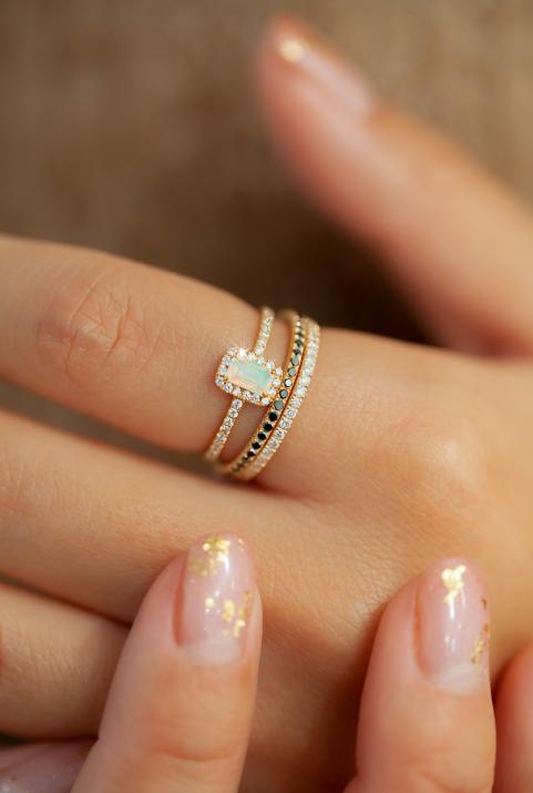 Anillo Promesse Opale Oro Amarillo - Redline - 0++