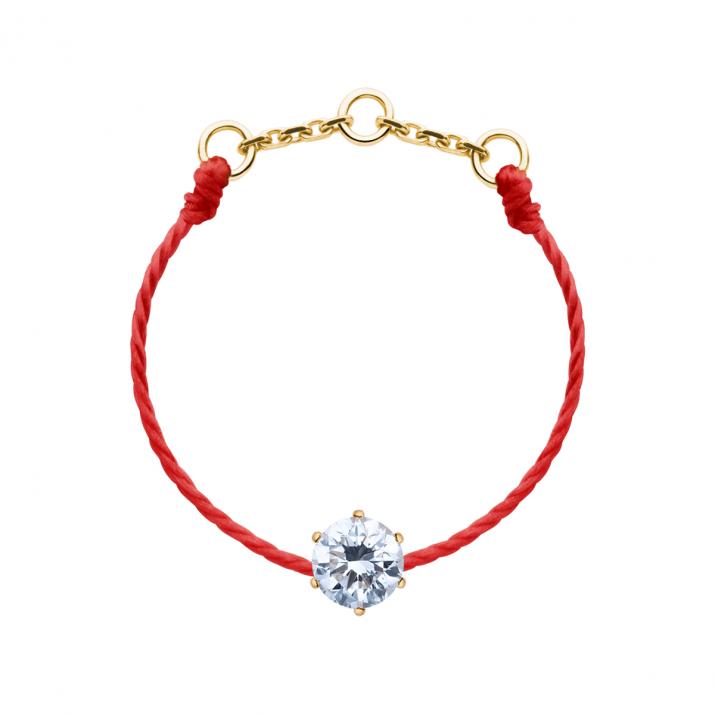 Anillo en hilo absolu con diamante de 0.10ct en base de oro amarillo - Redline - 0++