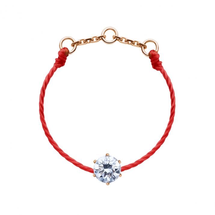 Anillo en hilo absolu con diamante de 0.10ct en base de oro rosa - Redline - 0++