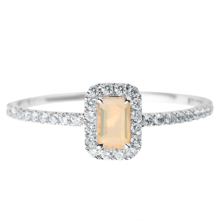 Anillo Promesse Opale Oro Blanco - Redline - 0++