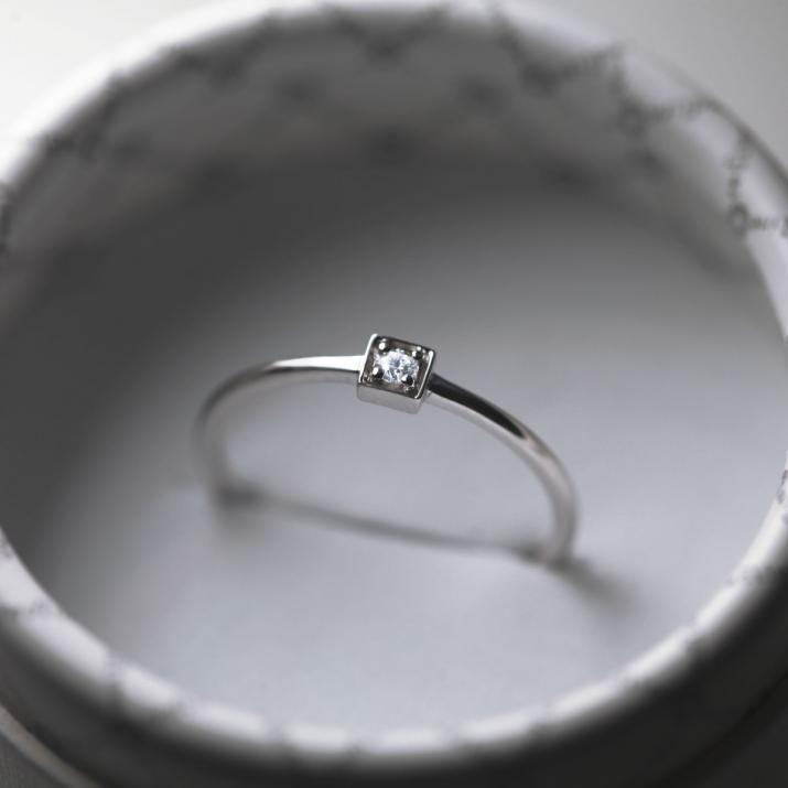 Ring with 0.05ct Diamond in Yellow Gold Bezel Setting - Redline