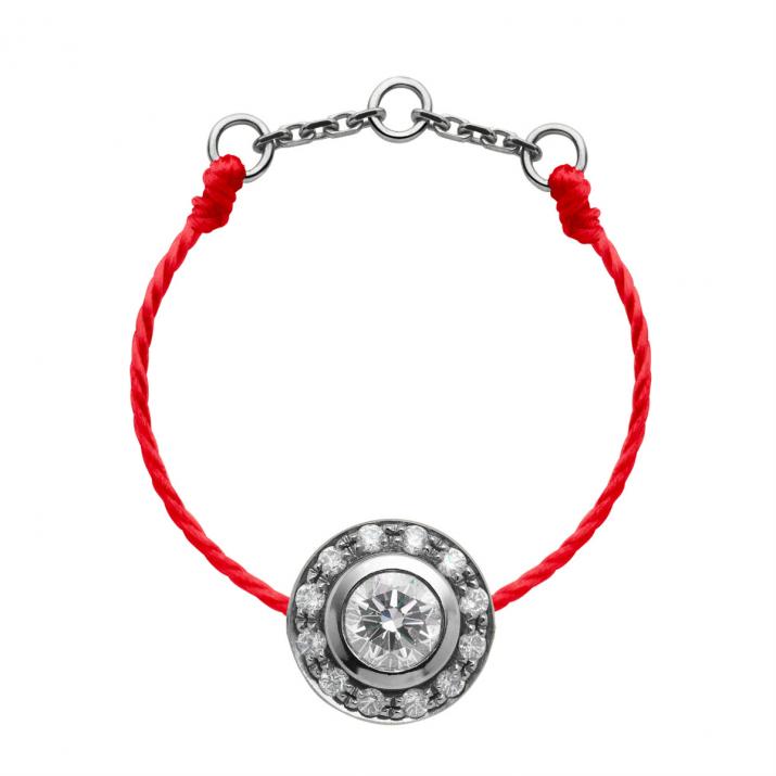 Anillo en hilo con diamante de 0.26ct en base de oro negro - Redline - 0++