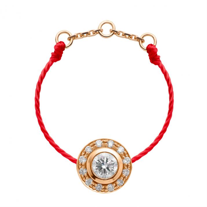 Anillo en hilo con diamante de 0.26ct en base de oro rosa - Redline - 0++