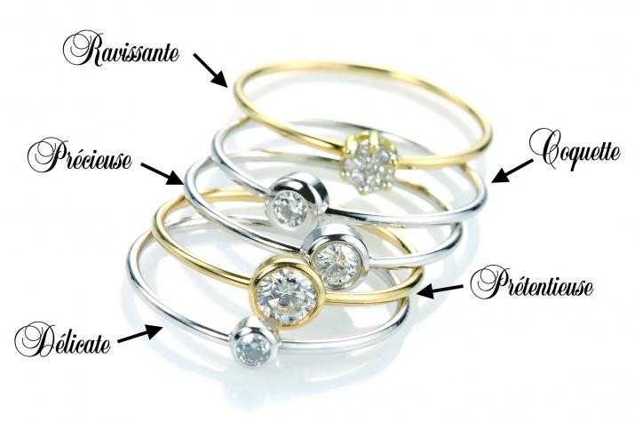 Anillo rígido con diamante de 0.5ct con base en oro amarillo - Redline - 0++