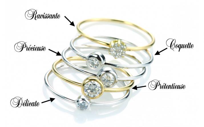 Anillo rígido con diamante de 0.5ct con base en oro blanco - Redline - 0++