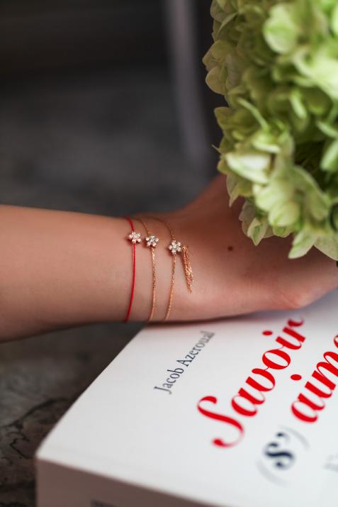 Yellow gold chain bracelet with diamonds on a star - Redline - 0++