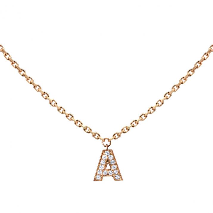 Collar diamante My Letter en oro rosa - Redline - 0++