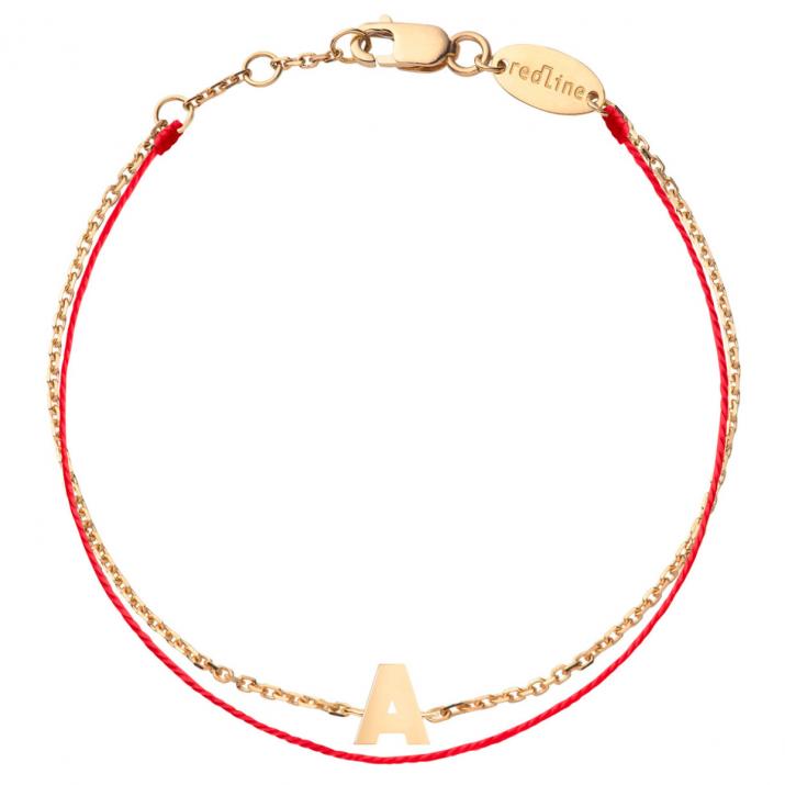 Pulsera Alfabeto Hilo y Cadena en Oro Amarillo - Redline - 0++