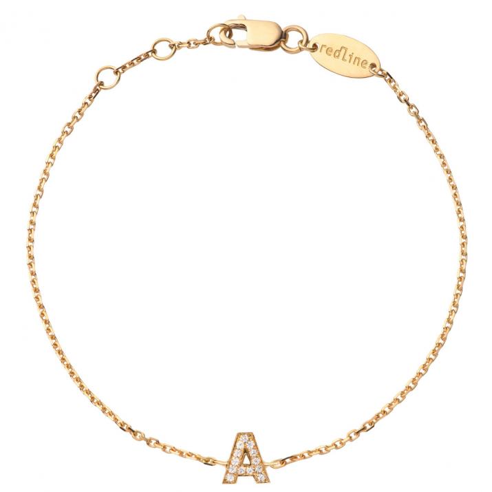 Pulsera Redline Diamante Alfabeto Cadena en Oro Amarillo - Redline - 0++