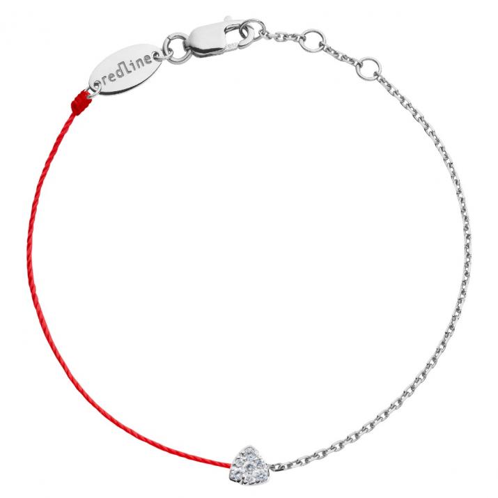 String and chain bracelet with 0.05ct diamond in white gold prong setting - Redline