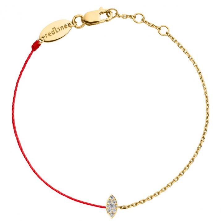 Pulsera en hilo y cadena con diamante de 0.5ct en oro amarillo - Redline