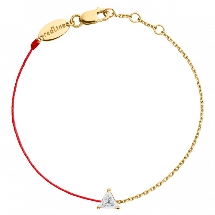 Pulsera en hilo y cadena con diamante de 0.10ct en base de oro amarillo - Redline - 0++