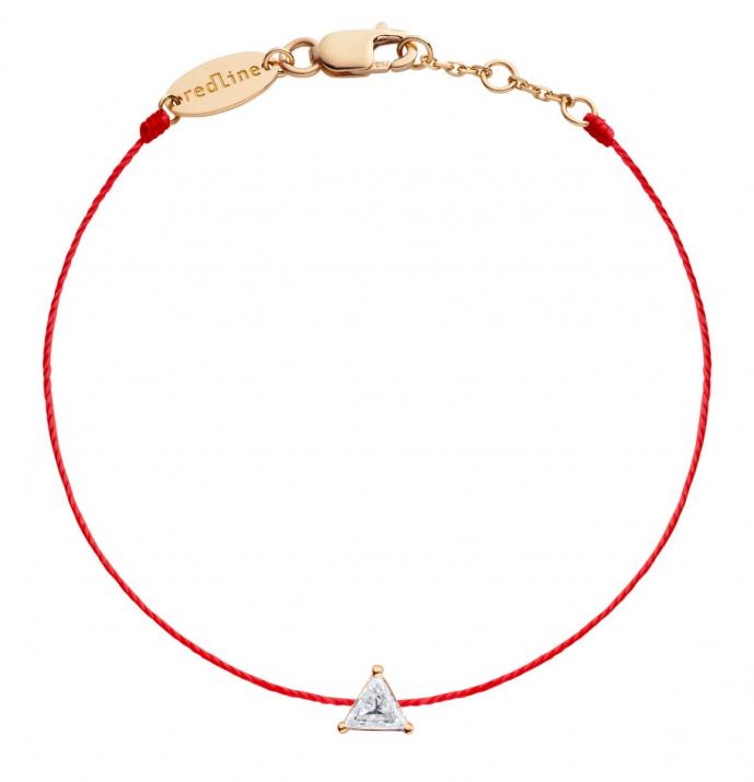 Pulsera en hilo con diamante de 0.10ct en base de oro rosa - Redline - 0++